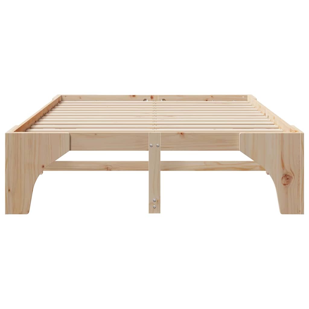 Sengestel Brun 150 x 200 cm Massiv fyrretræ
