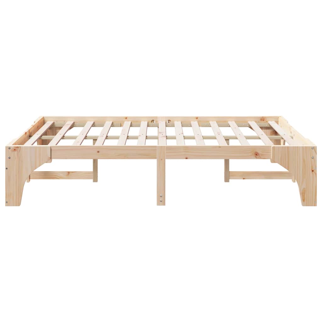 Sengestel Brun 150 x 200 cm Massiv fyrretræ