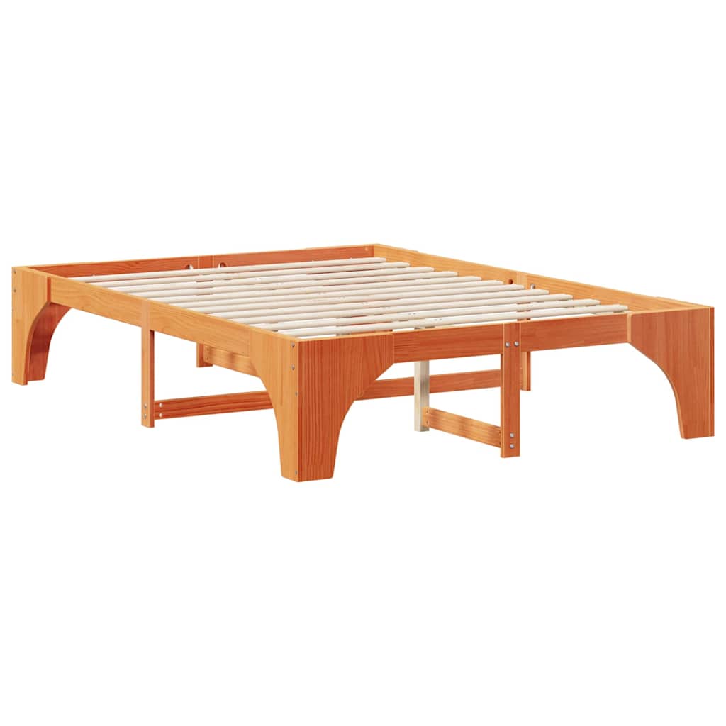 Sengestel Brun 150 x 200 cm Massiv fyrretræ