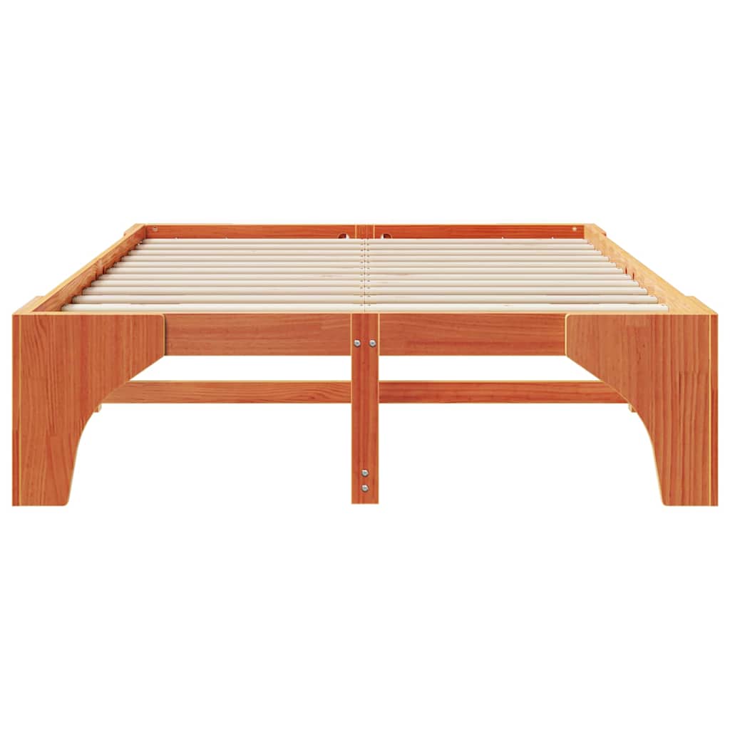 Sengestel Brun 150 x 200 cm Massiv fyrretræ