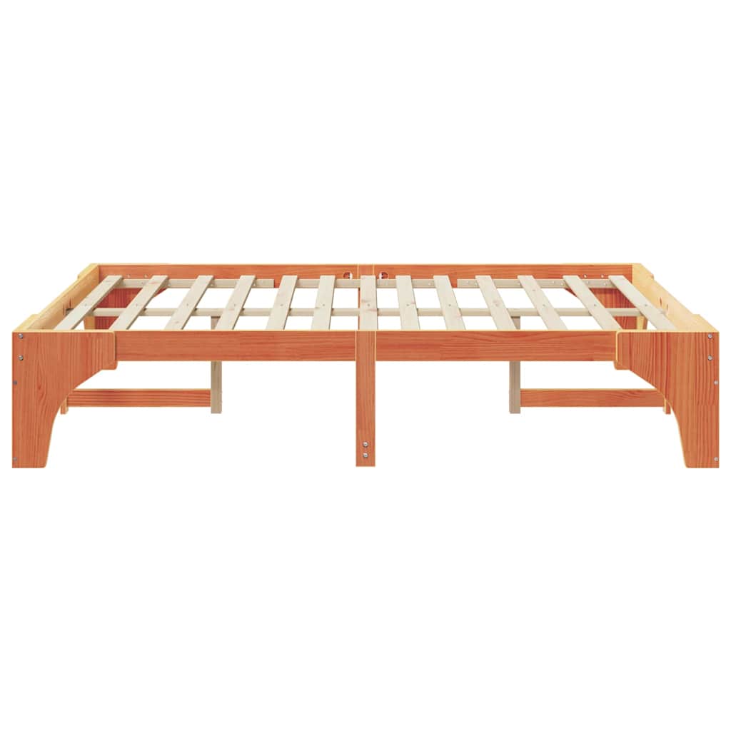 Sengestel Brun 150 x 200 cm Massiv fyrretræ