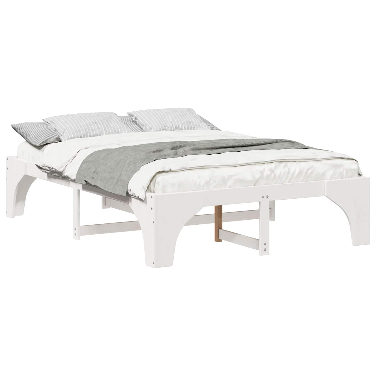 Sengestel Hvid 140 x 200 cm Massiv fyrretræ