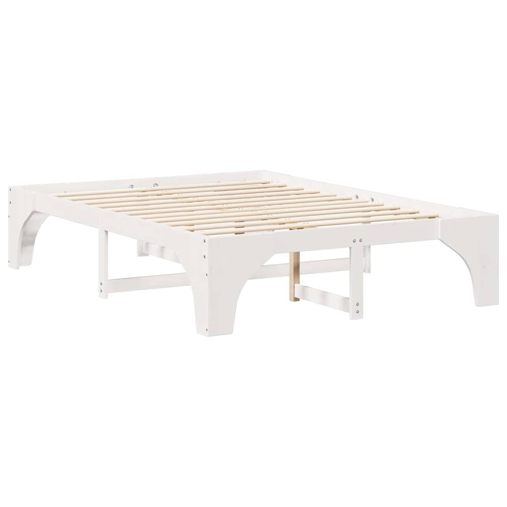 Sengestel Hvid 140 x 200 cm Massiv fyrretræ