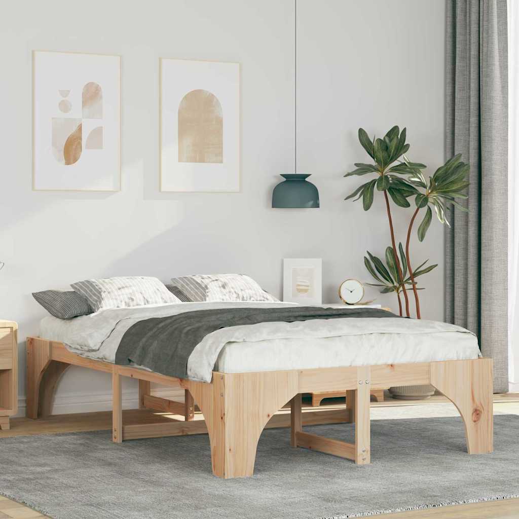 Sengestel Brun 120 x 200 cm Massiv fyrretræ