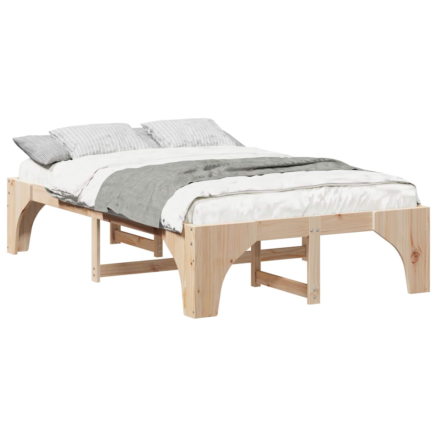 Sengestel Brun 120 x 200 cm Massiv fyrretræ