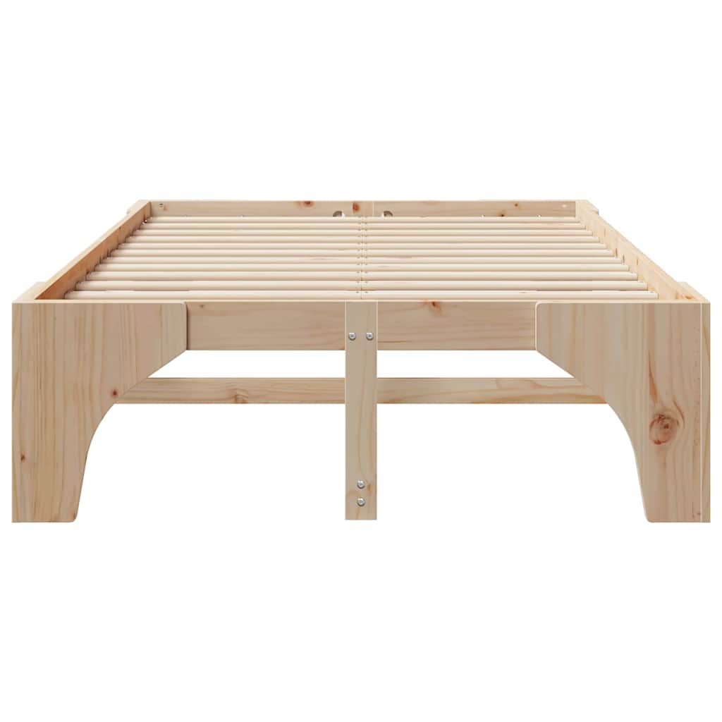 Sengestel Brun 140 x 190 cm Massiv fyrretræ