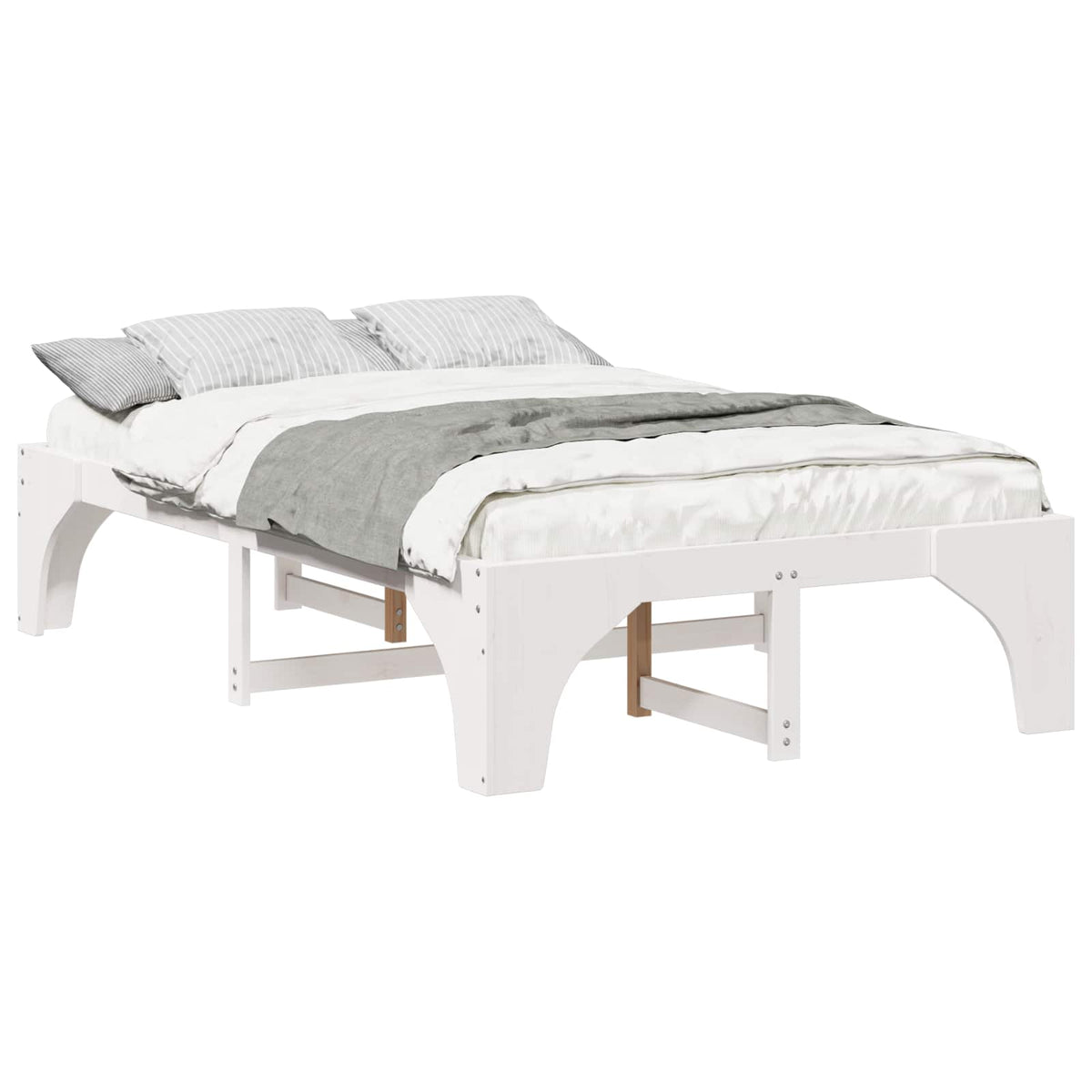 Sengestel Hvid 140 x 190 cm Massiv fyrretræ