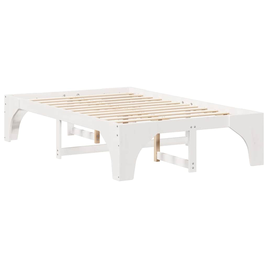 Sengestel Hvid 140 x 190 cm Massiv fyrretræ