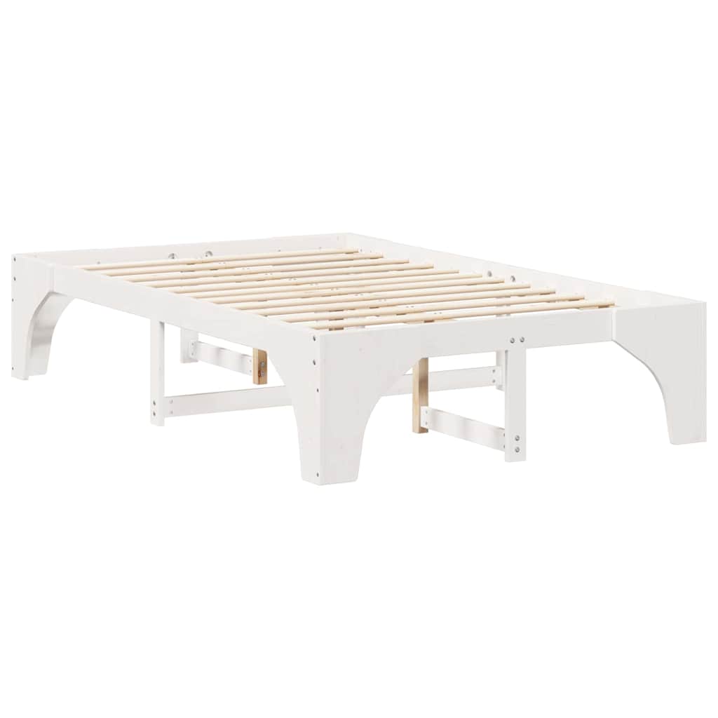 Sengestel Hvid 140 x 190 cm Massiv fyrretræ