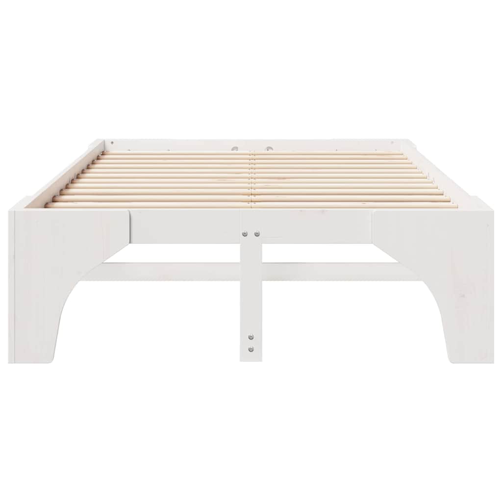 Sengestel Hvid 140 x 190 cm Massiv fyrretræ