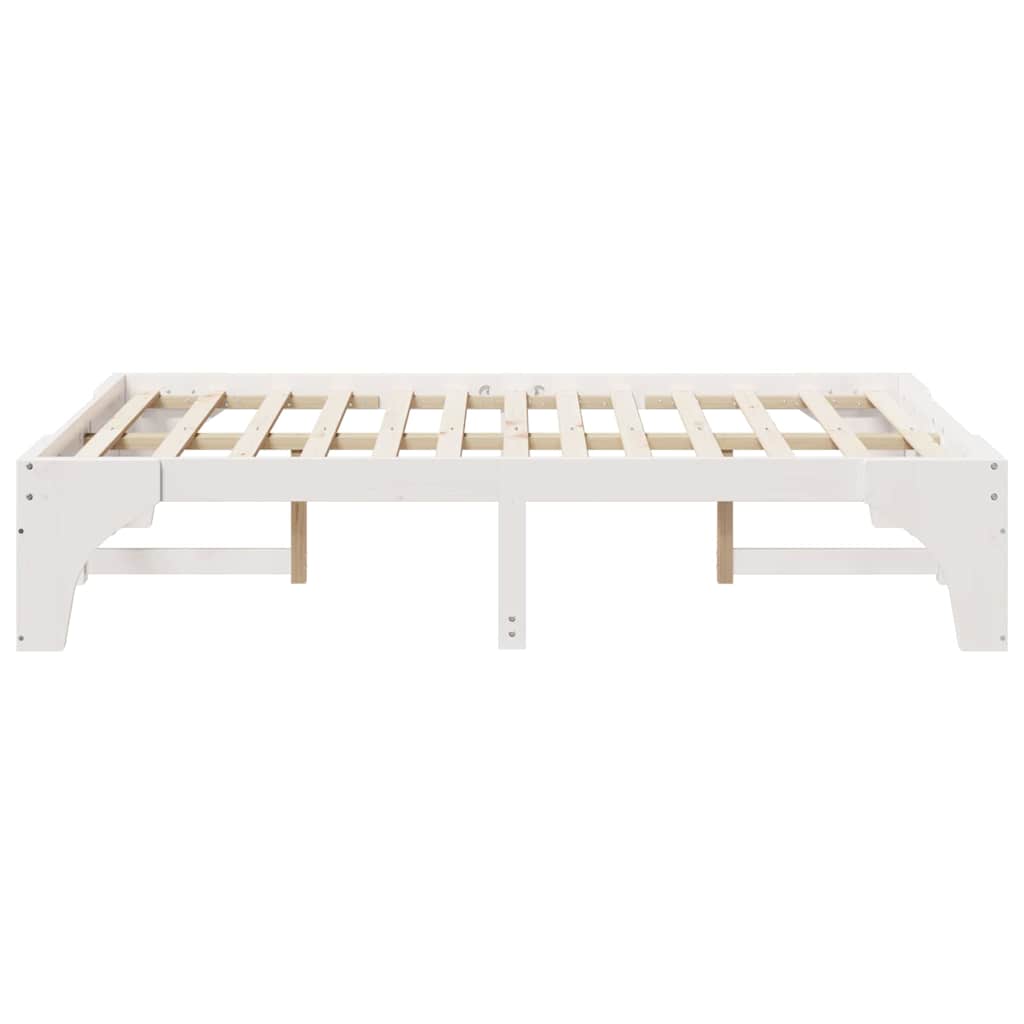 Sengestel Hvid 140 x 190 cm Massiv fyrretræ