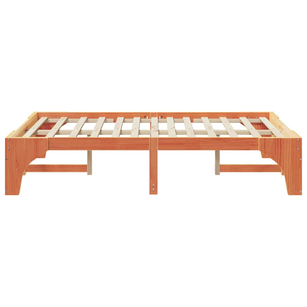 Sengestel Brun 140 x 190 cm Massiv fyrretræ