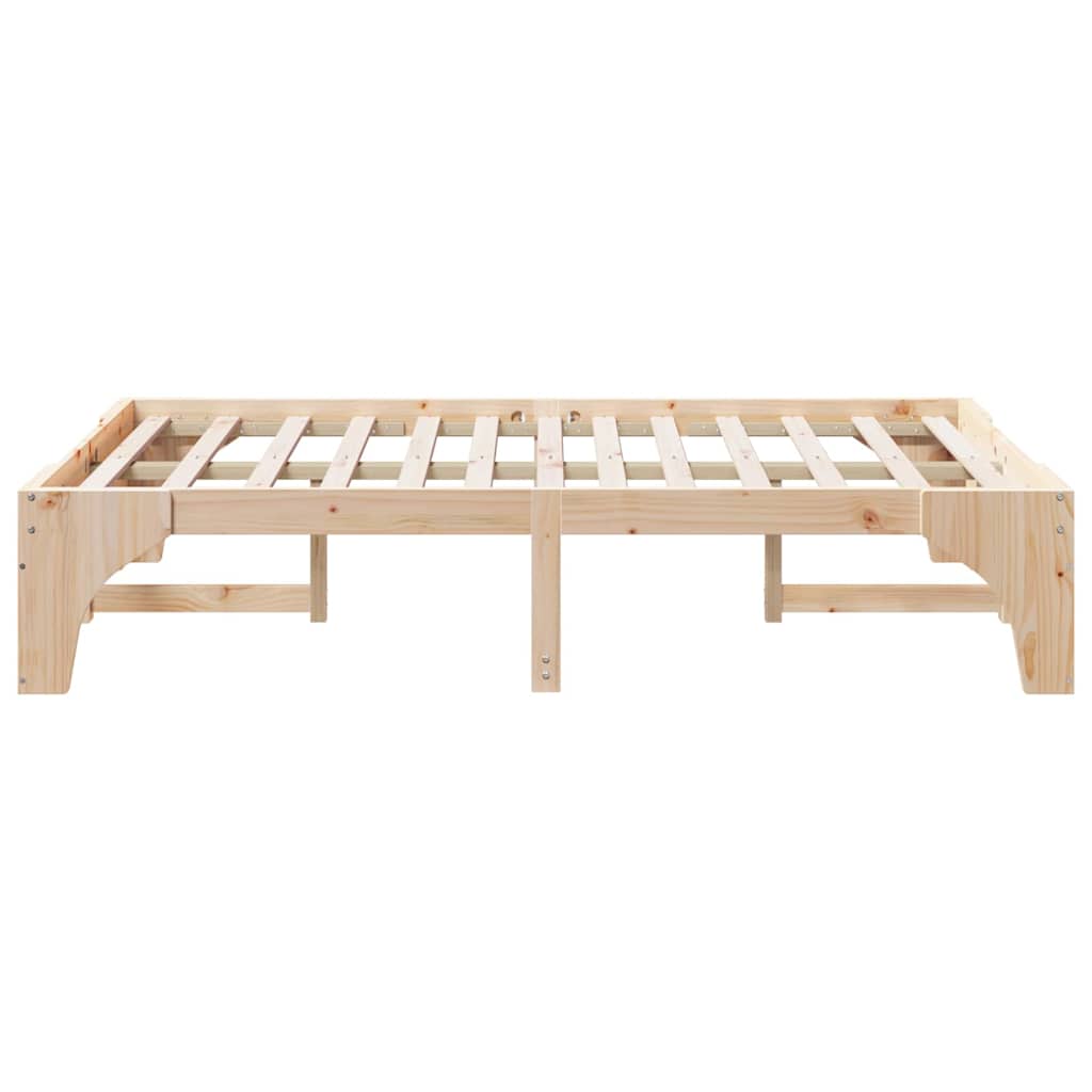 Sengestel Brun 135 x 190 cm Massiv fyrretræ