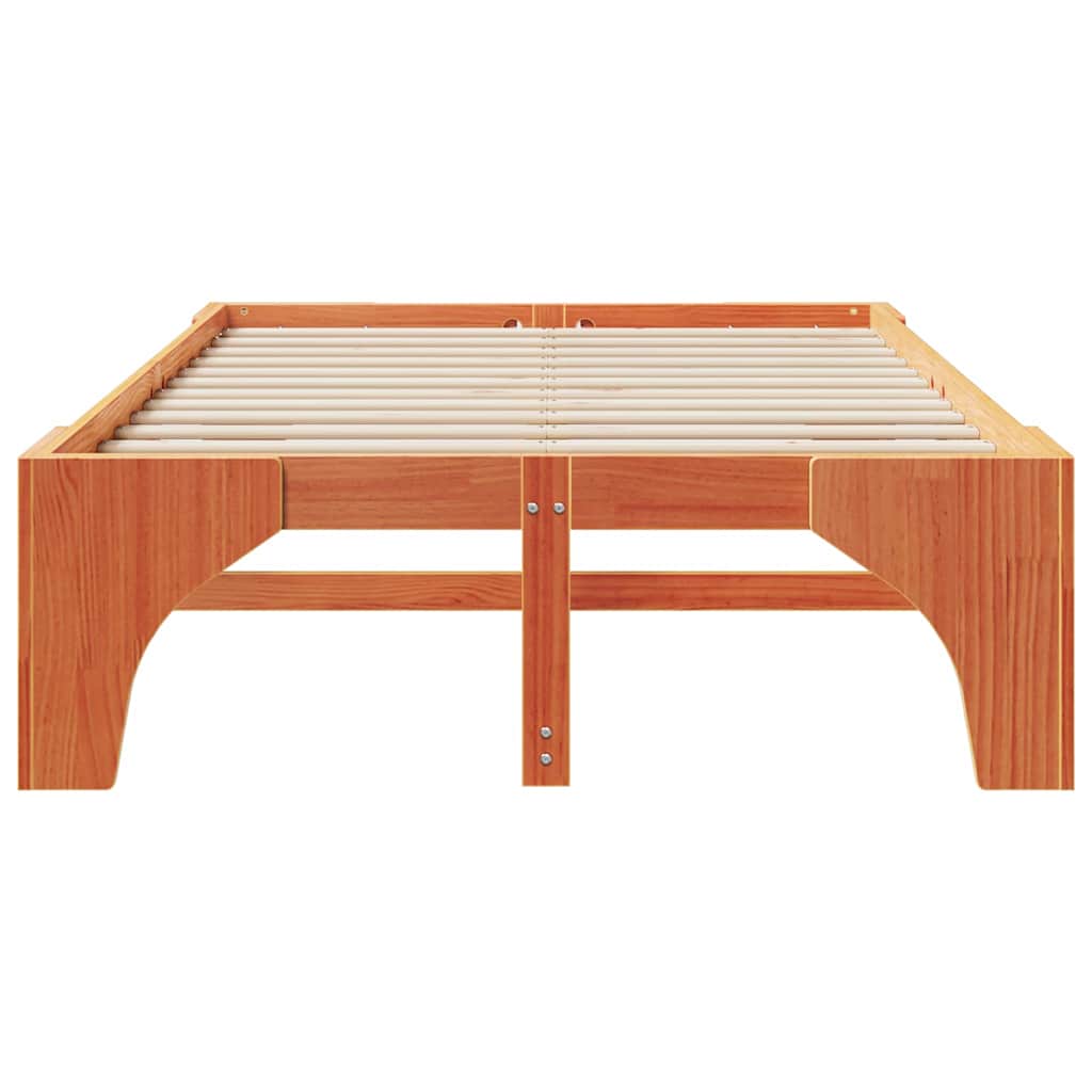 Sengestel Brun 135 x 190 cm Massiv fyrretræ