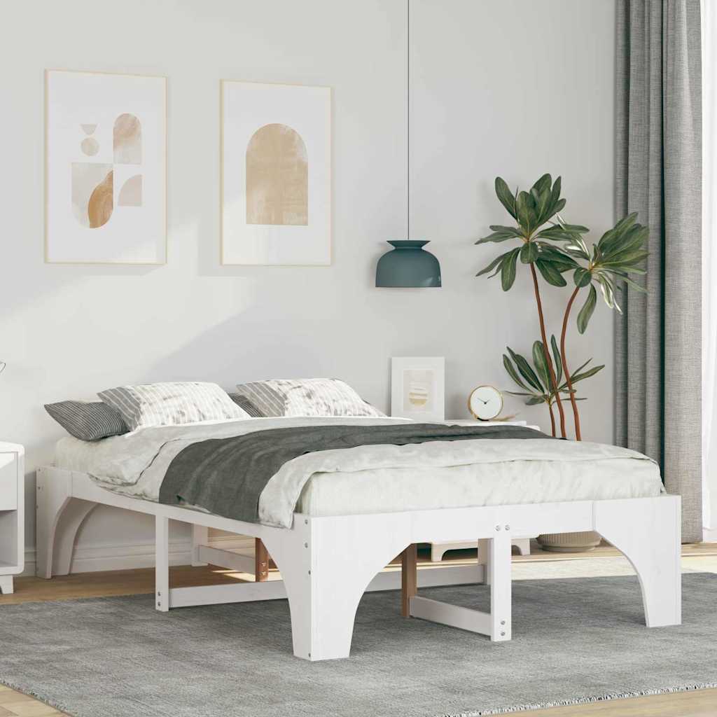 Sengestel Hvid 120 x 190 cm Massiv fyrretræ
