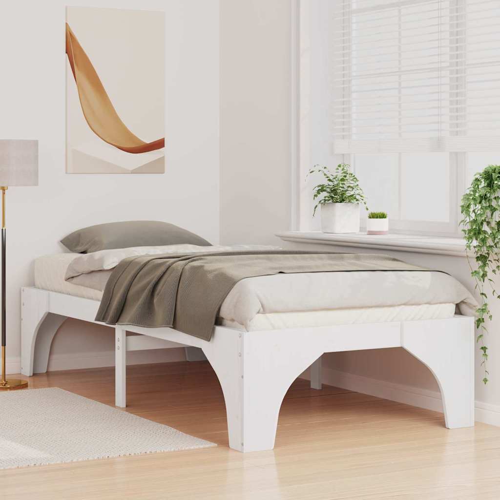 Sengestel Hvid 100 x 200 cm Massiv fyrretræ