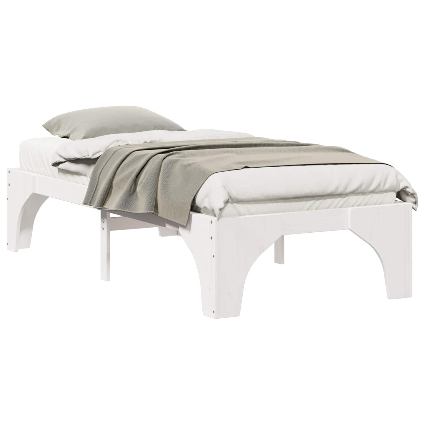 Sengestel Hvid 90 x 190 cm Massiv fyrretræ