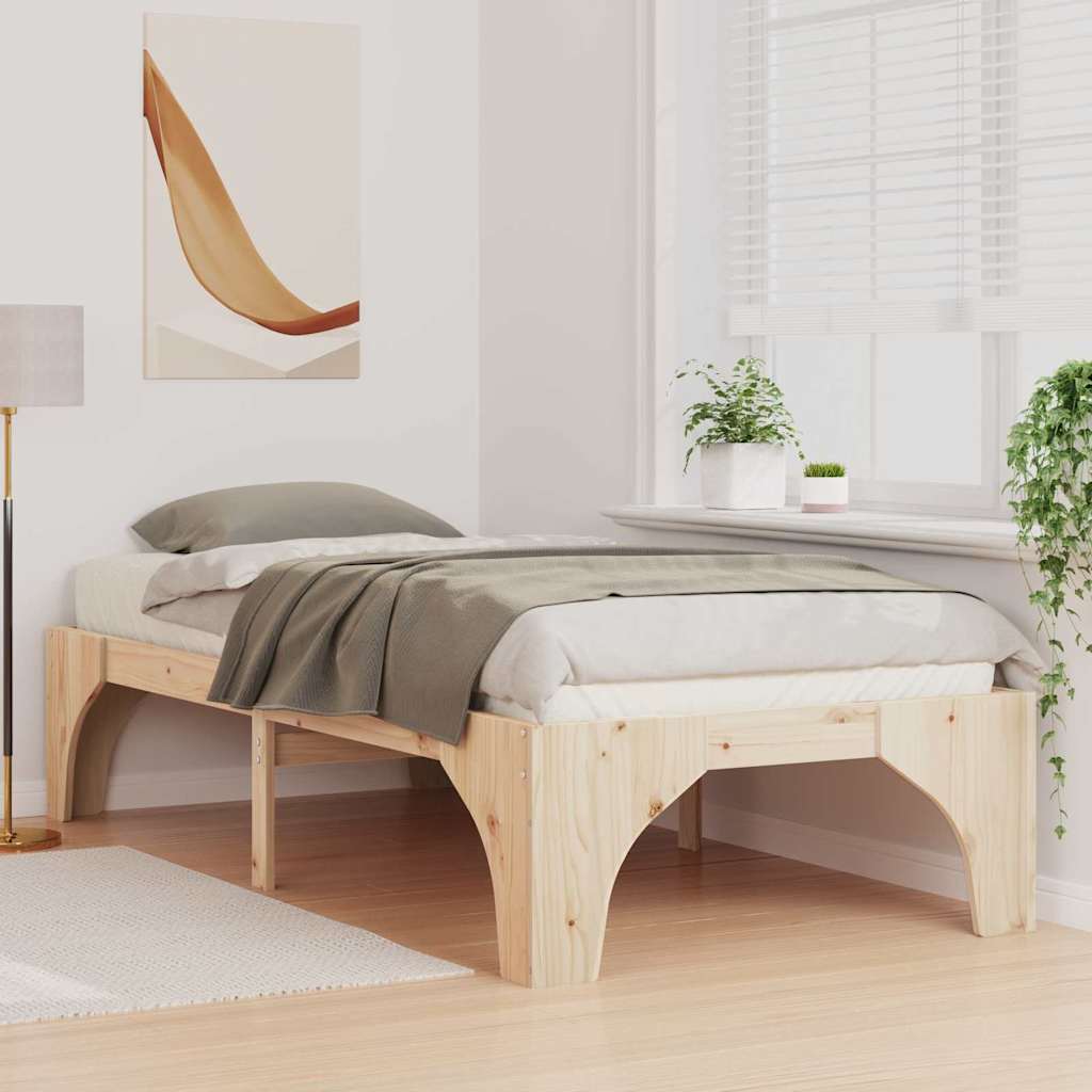 Sengestel Brun 75 x 190 cm Massiv fyrretræ