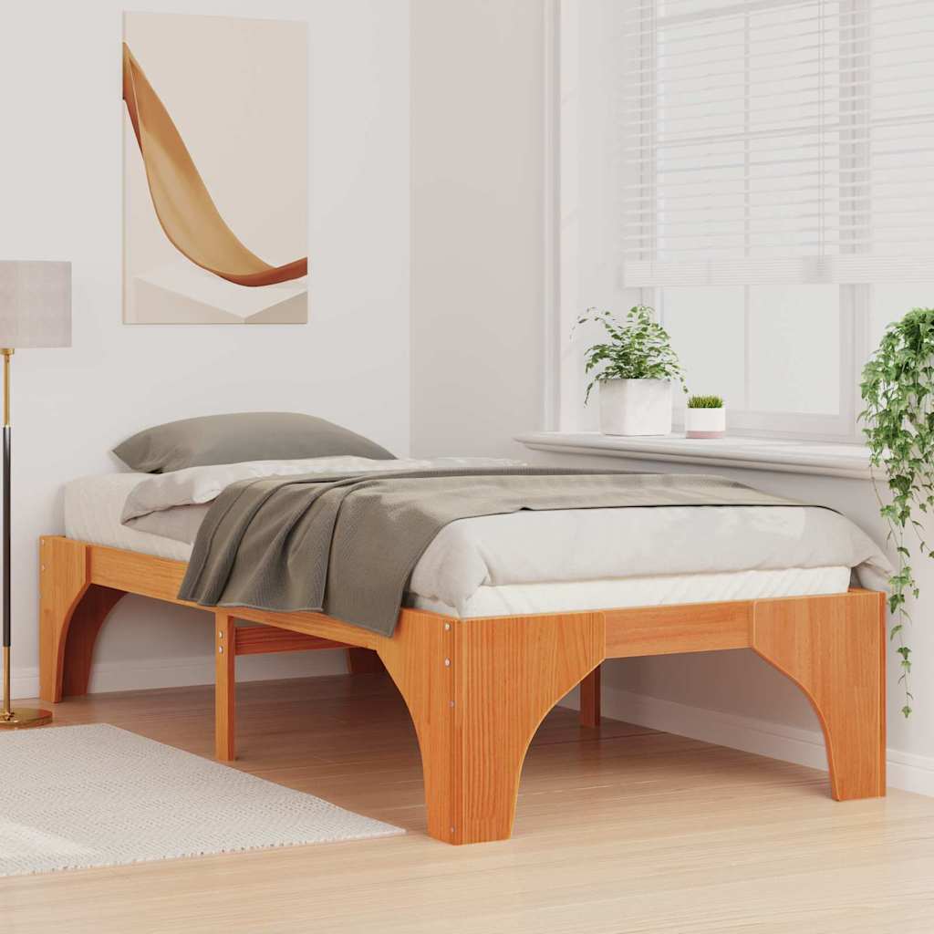 Sengestel Brun 75 x 190 cm Massiv fyrretræ