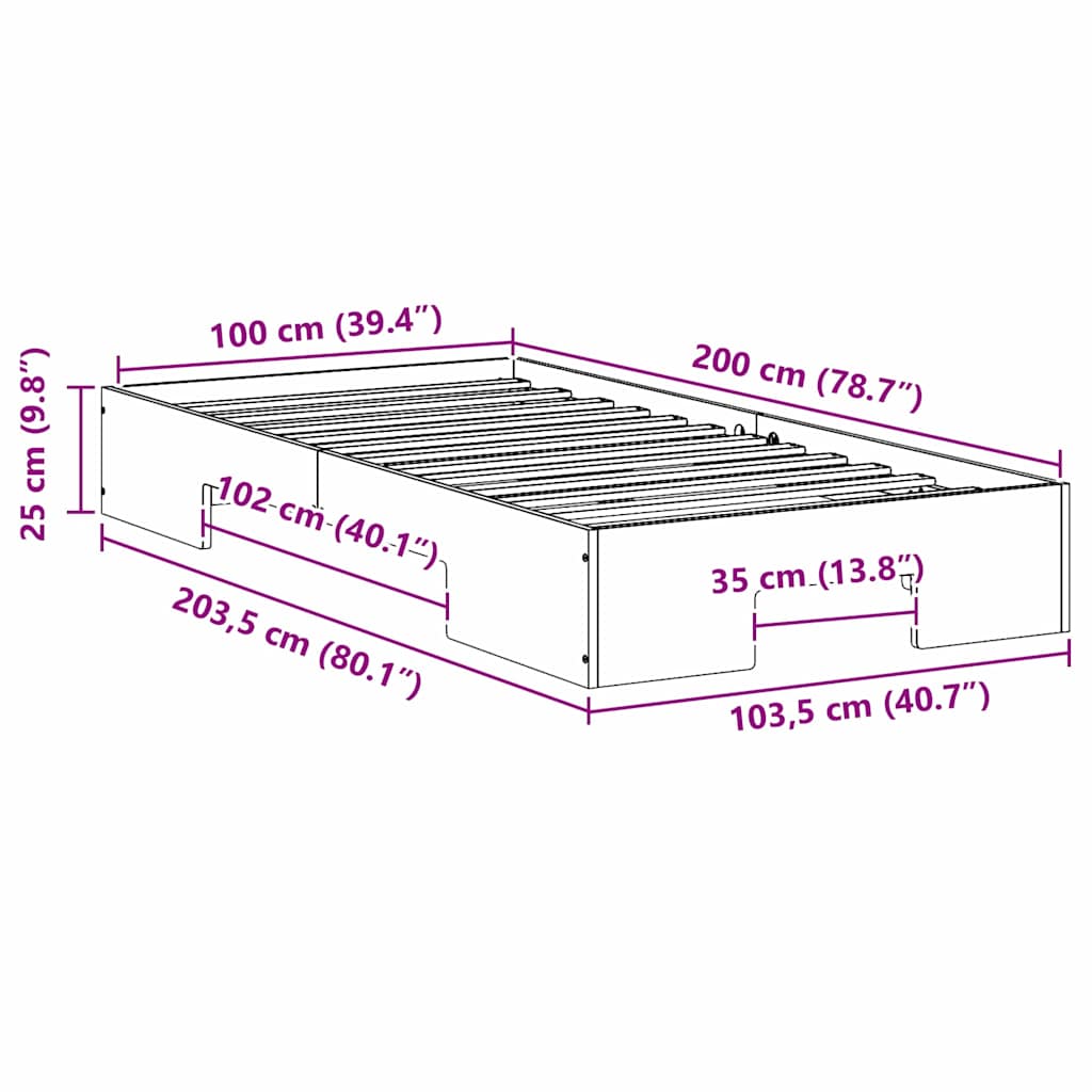 Sengestel Brun 100 x 200 cm