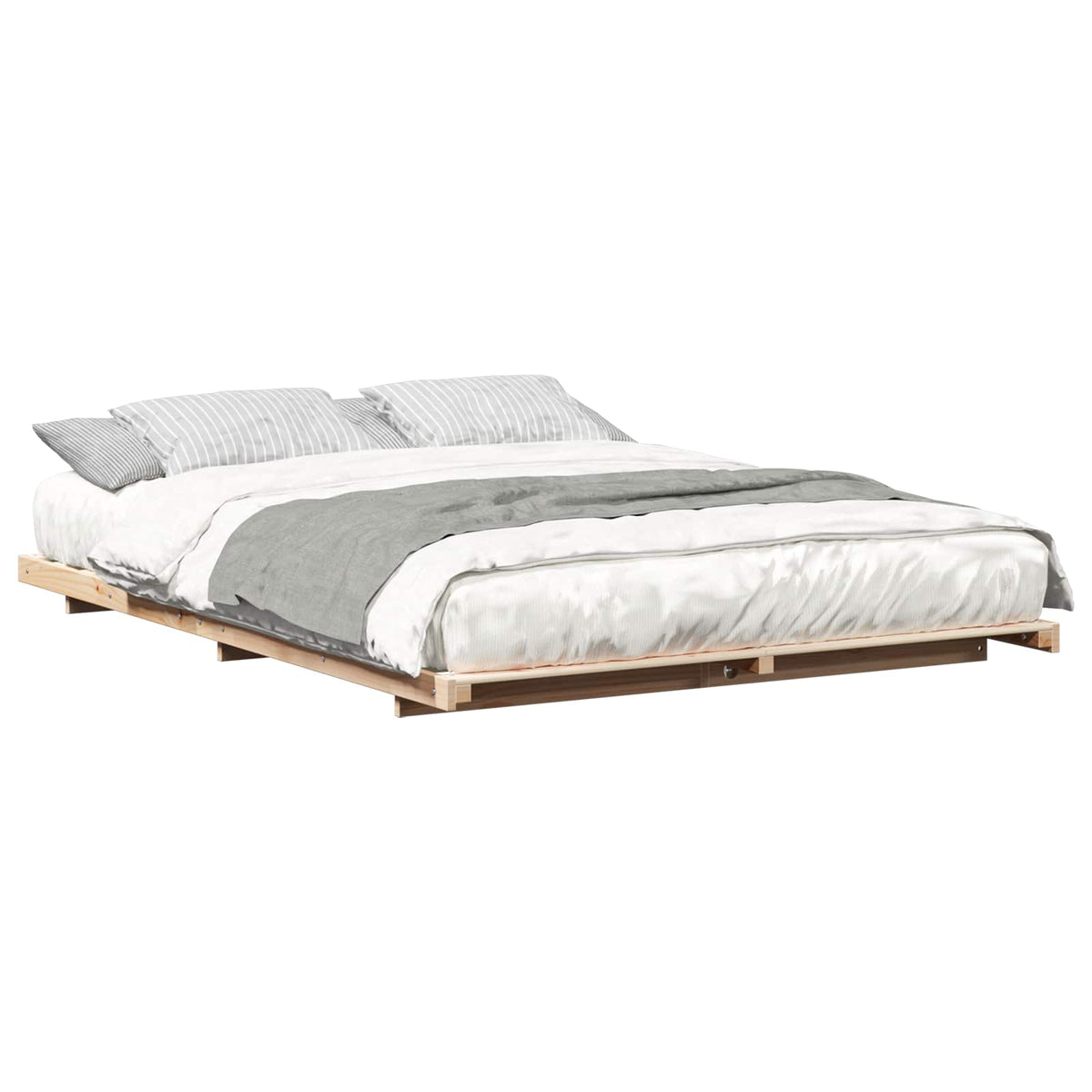 Sengestel Brun 150 x 200 cm Massiv fyrretræ