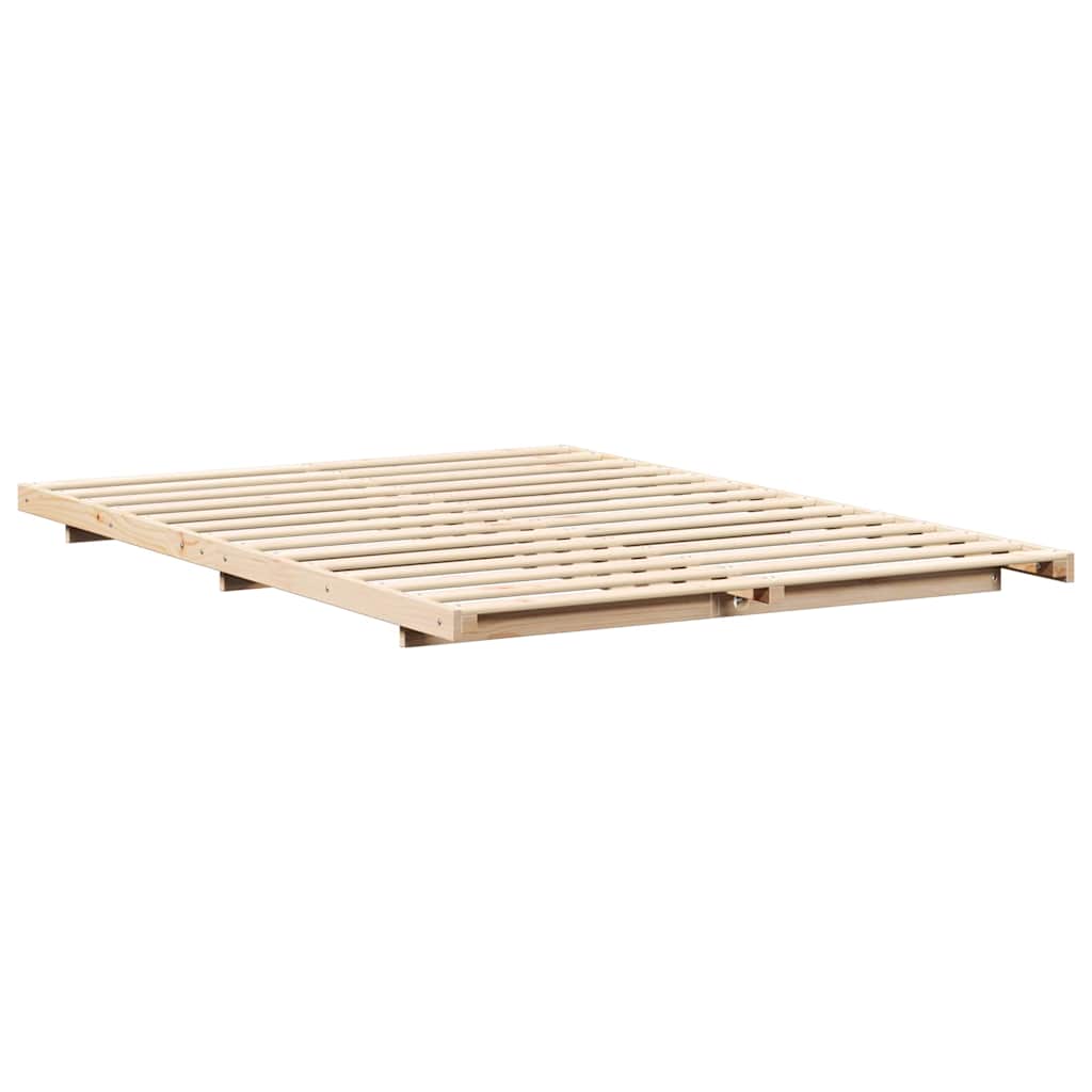 Sengestel Brun 150 x 200 cm Massiv fyrretræ
