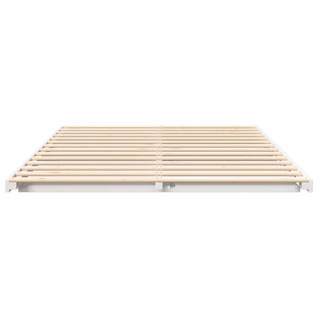 Sengestel Hvid 150 x 200 cm Massiv fyrretræ