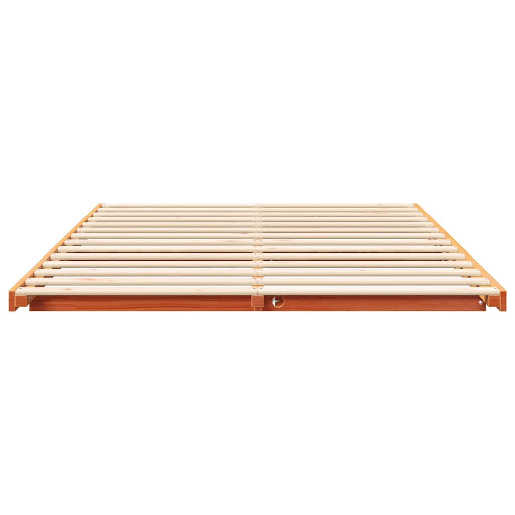 Sengestel Voks brun 150 x 200 cm Massiv fyrretræ