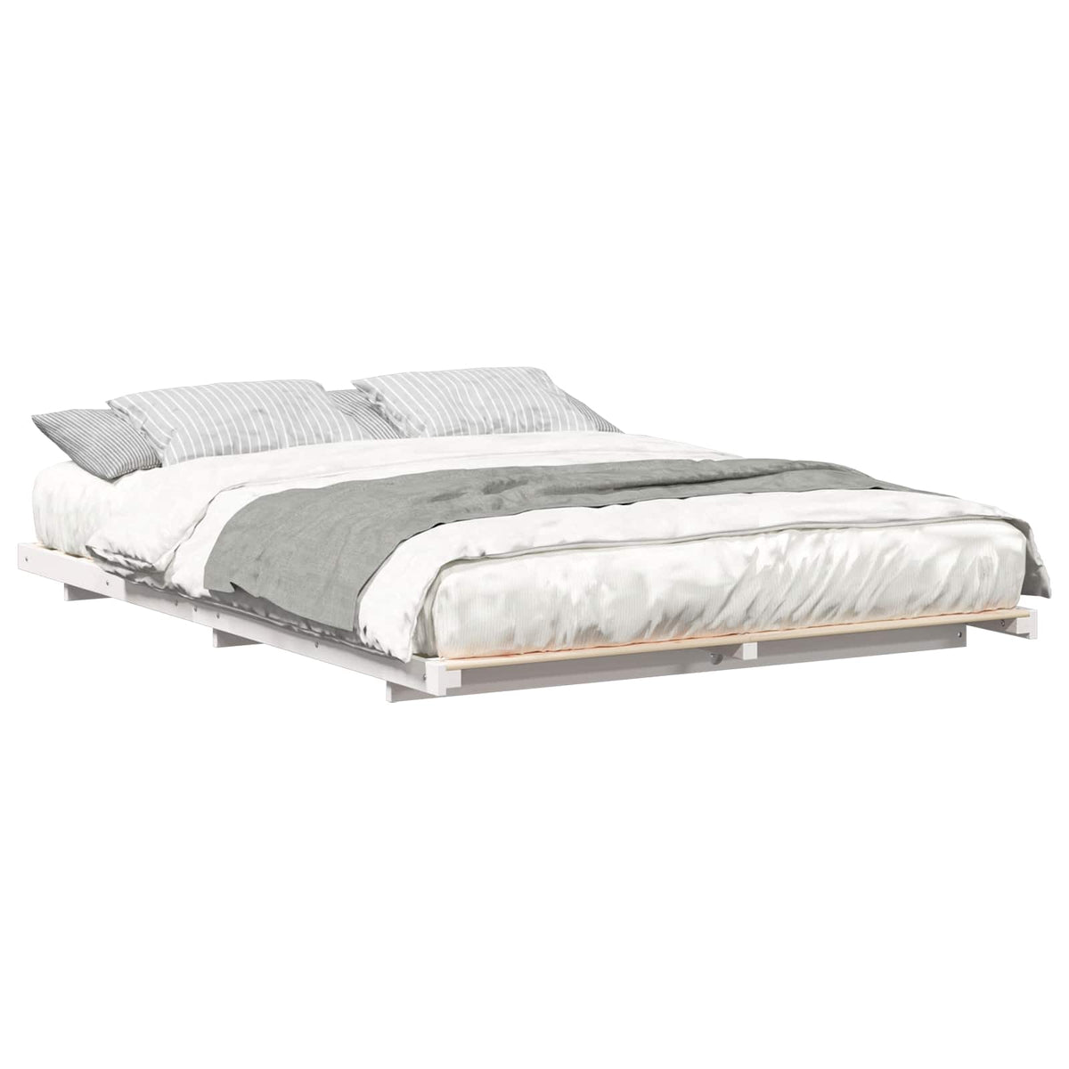 Sengestel Hvid 140 x 200 cm Massiv fyrretræ