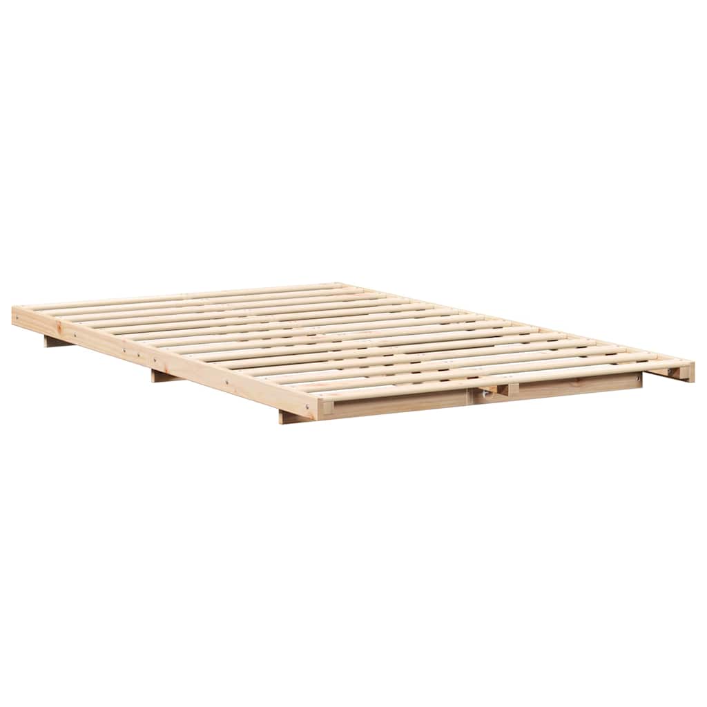 Sengestel Brun 135 x 190 cm Massiv fyrretræ