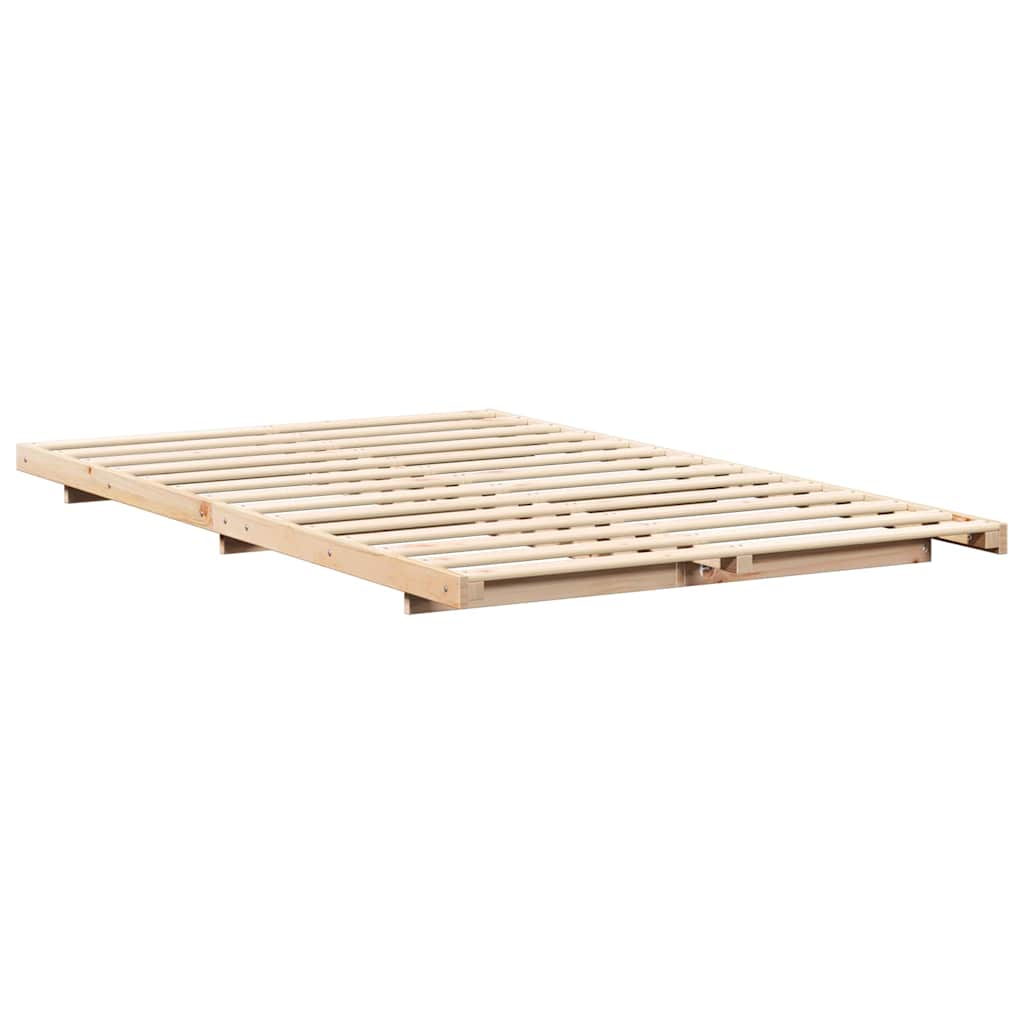 Sengestel Brun 135 x 190 cm Massiv fyrretræ