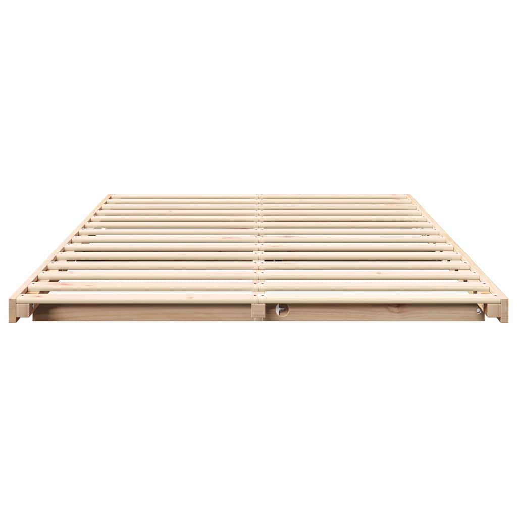Sengestel Brun 135 x 190 cm Massiv fyrretræ