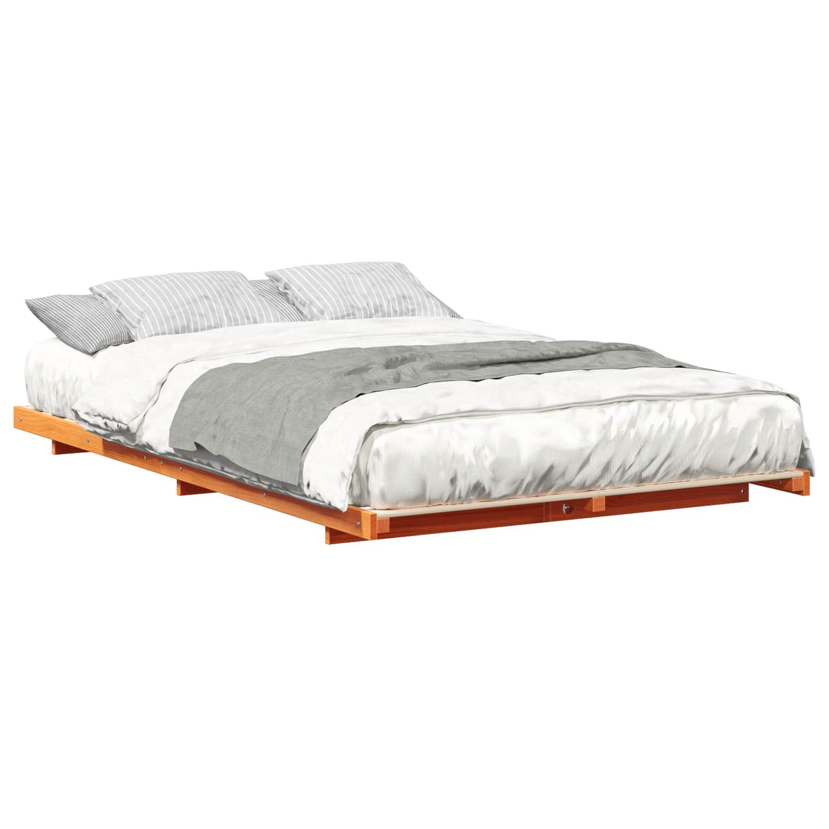 Sengestel Voks brun 135 x 190 cm Massiv fyrretræ