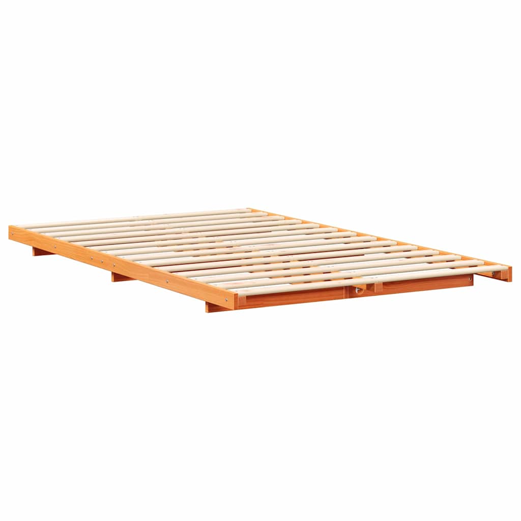Sengestel Voks brun 135 x 190 cm Massiv fyrretræ