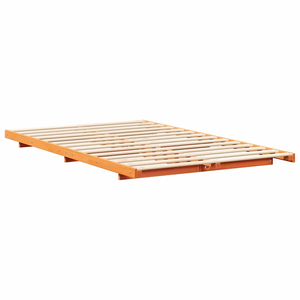 Sengestel Voks brun 135 x 190 cm Massiv fyrretræ