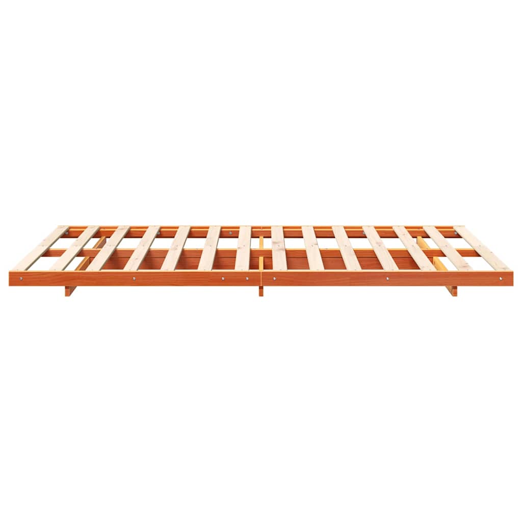 Sengestel Voks brun 135 x 190 cm Massiv fyrretræ