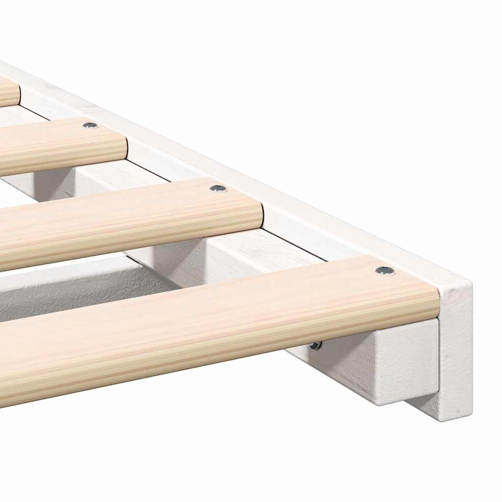 Sengestel Hvid 120 x 190 cm Massiv fyrretræ