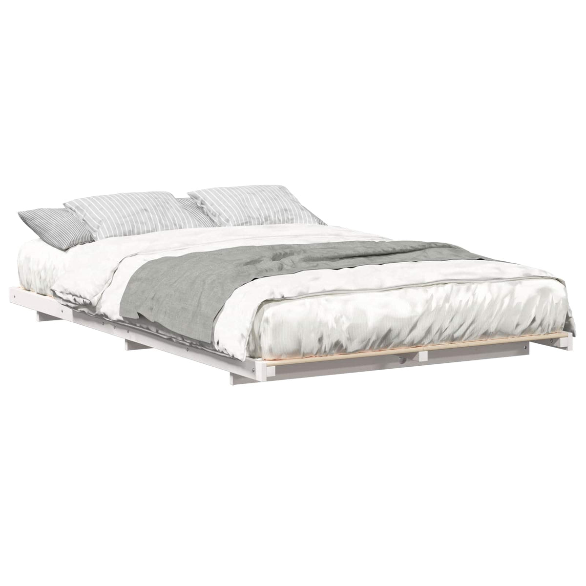 Sengestel Hvid 120 x 190 cm Massiv fyrretræ