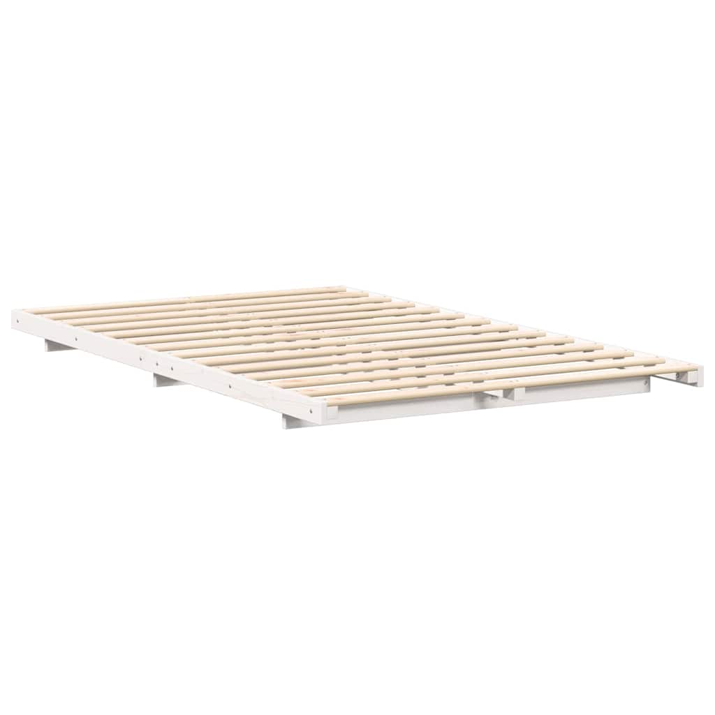Sengestel Hvid 120 x 190 cm Massiv fyrretræ