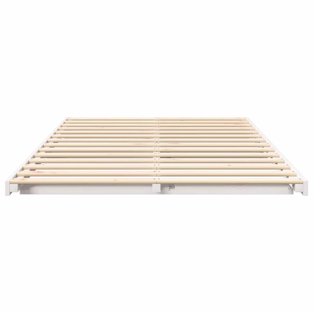 Sengestel Hvid 120 x 190 cm Massiv fyrretræ