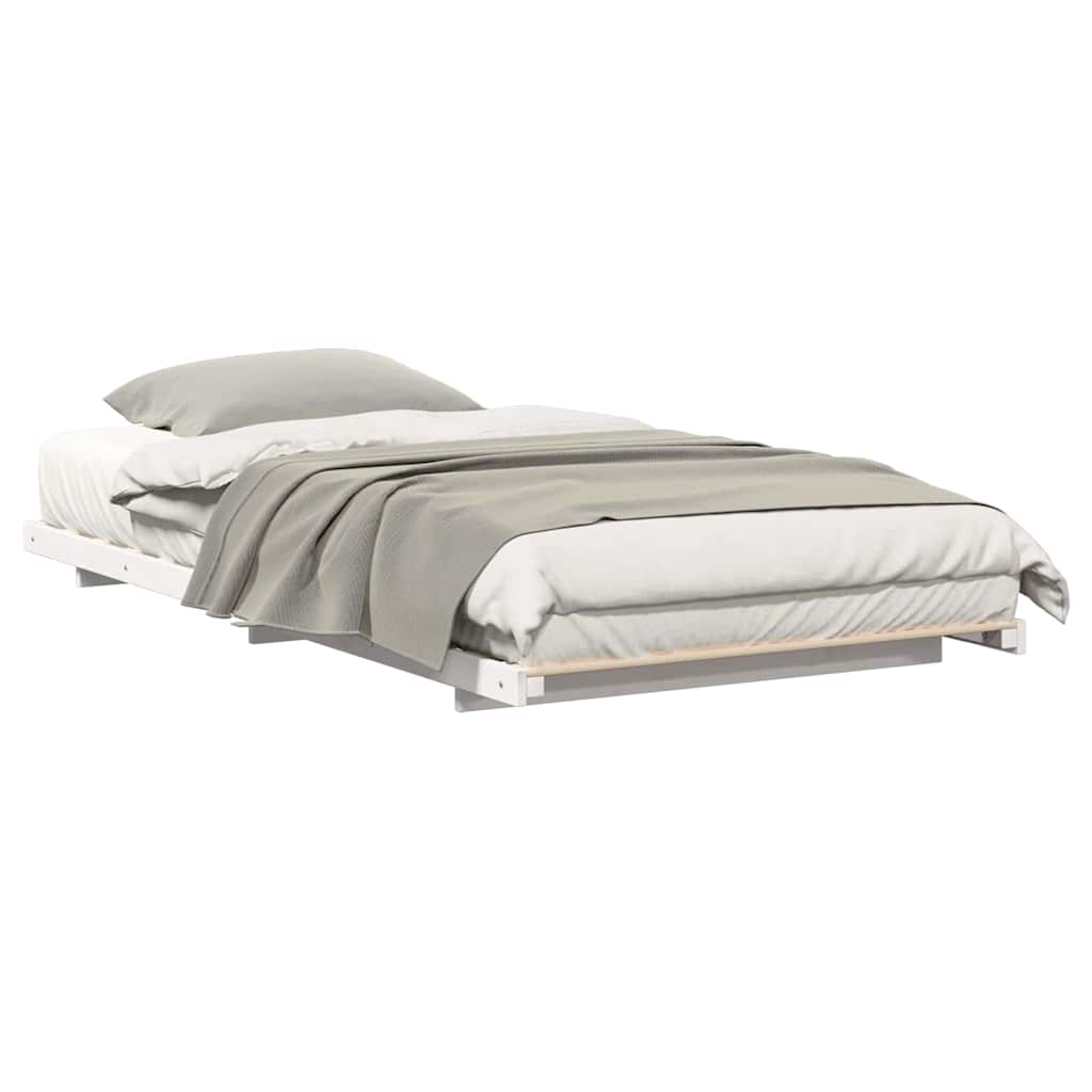 Sengestel Hvid 100 x 200 cm Massiv fyrretræ