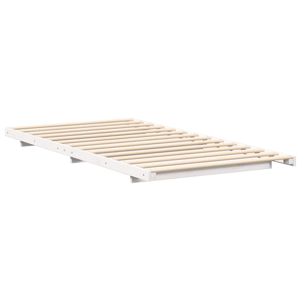 Sengestel Hvid 75 x 190 cm Massiv fyrretræ