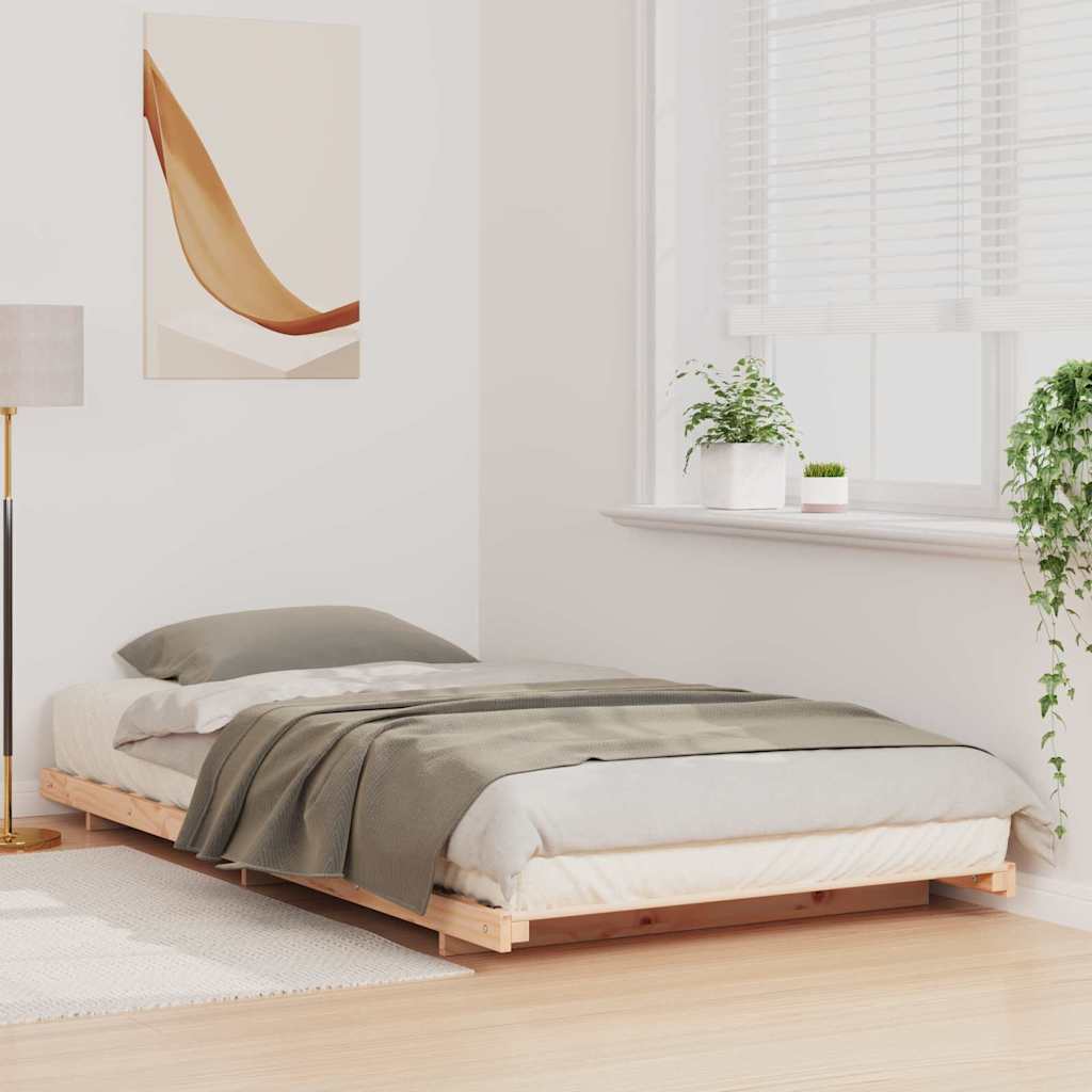Sengestel Brun 90 x 210 cm Massiv fyrretræ