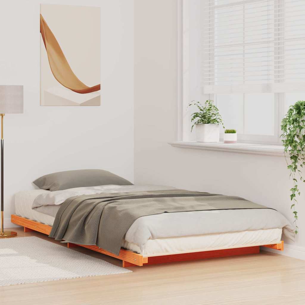 Sengestel Voks brun 100 x 210 cm Massiv fyrretræ