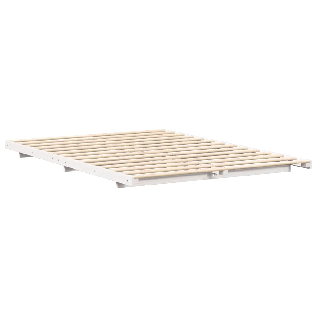 Sengestel Hvid 140 x 210 cm Massiv fyrretræ