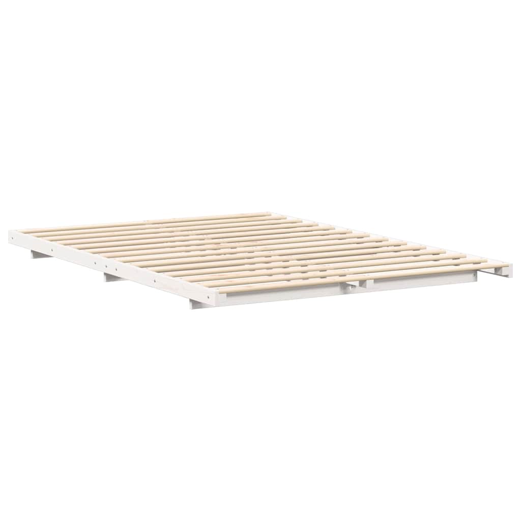 Sengestel Hvid 160 x 210 cm Massiv fyrretræ