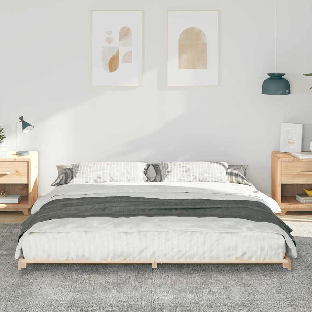 Sengestel Brun 180 x 210 cm Massiv fyrretræ