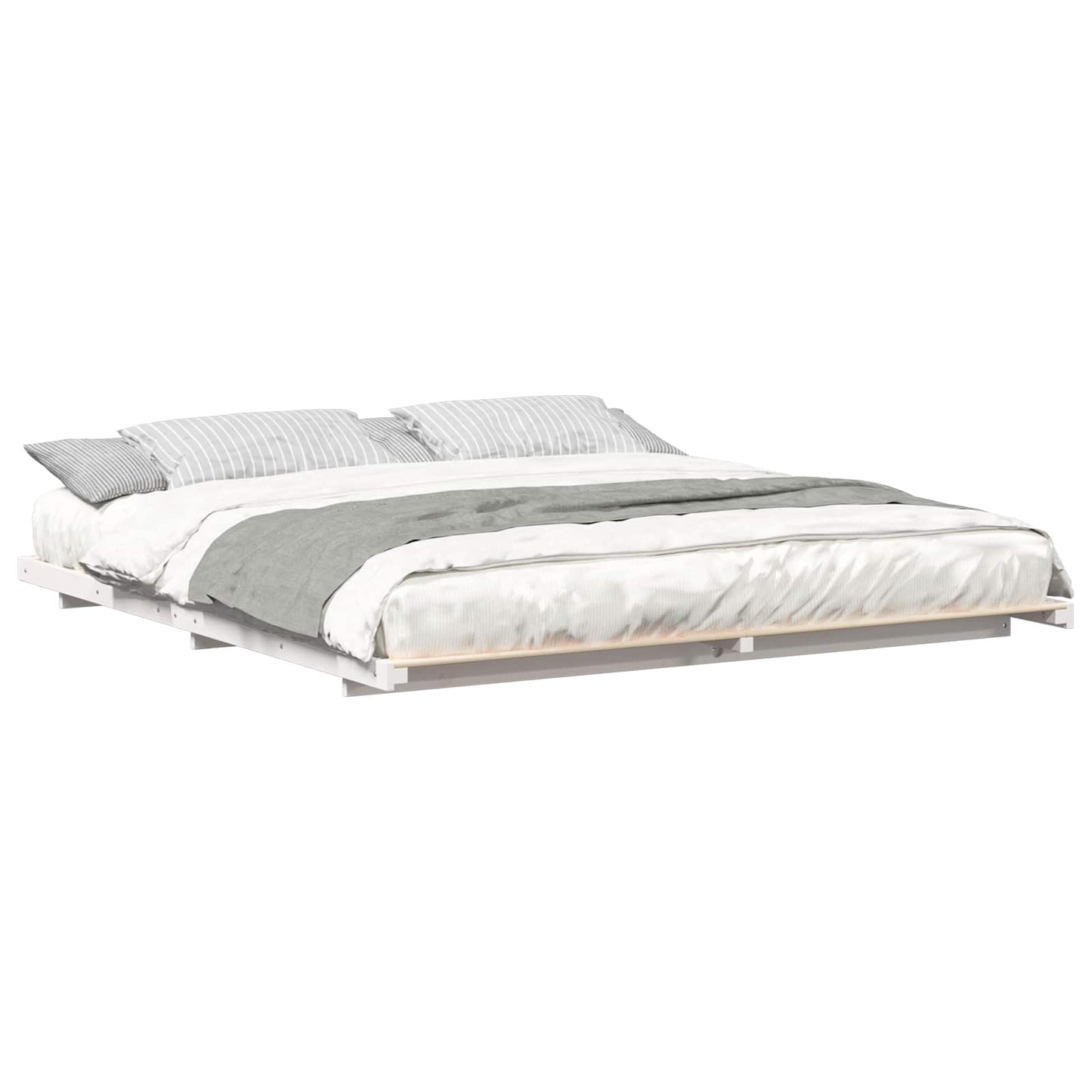 Sengestel Hvid 180 x 210 cm Massiv fyrretræ