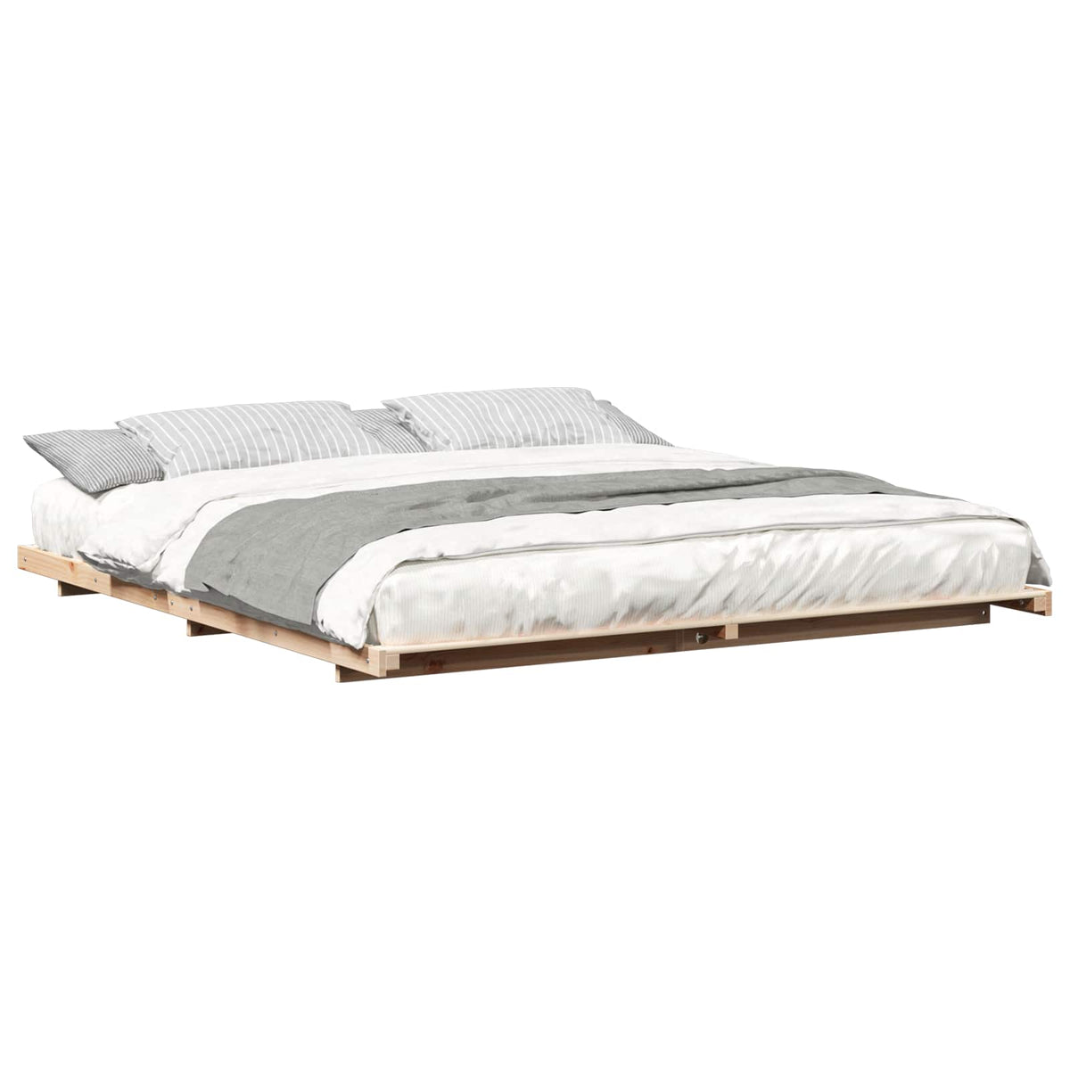 Sengestel Brun 200 x 210 cm Massiv fyrretræ