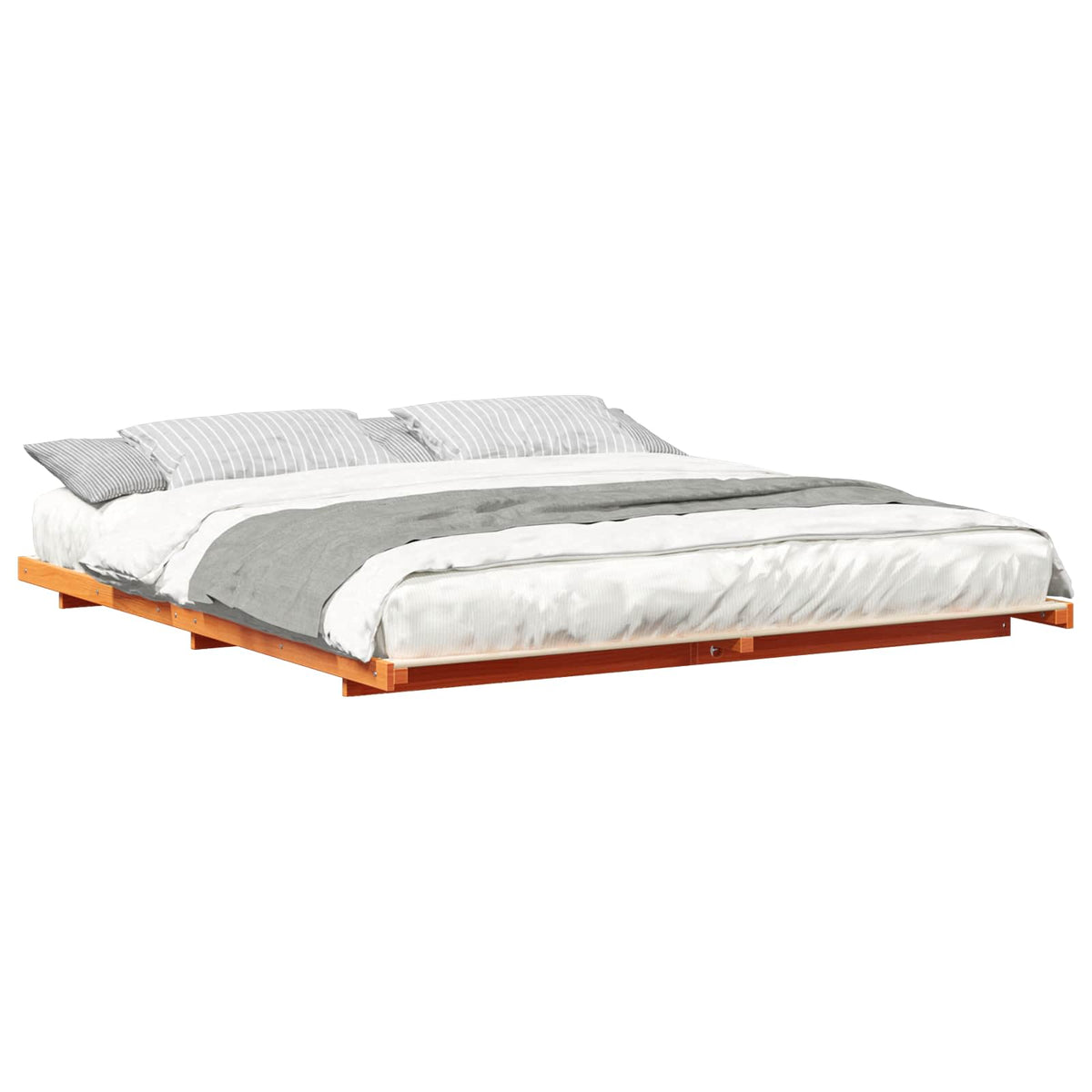 Sengestel Voks brun 200 x 210 cm Massiv fyrretræ